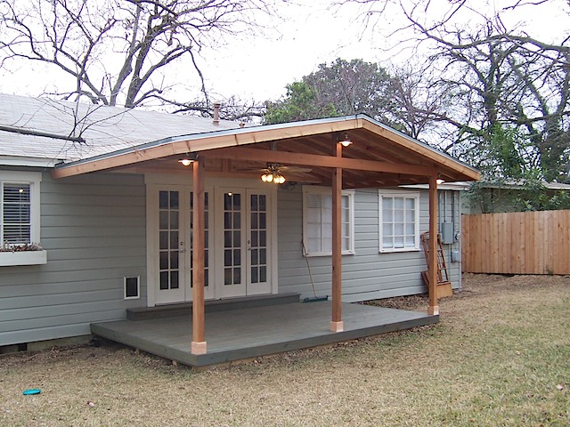 Roof added over existing deck